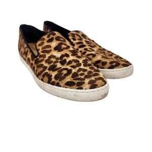 Birdies The Swift Leopard Print Calf Hair Slip on Sneaker Shoes Size 9